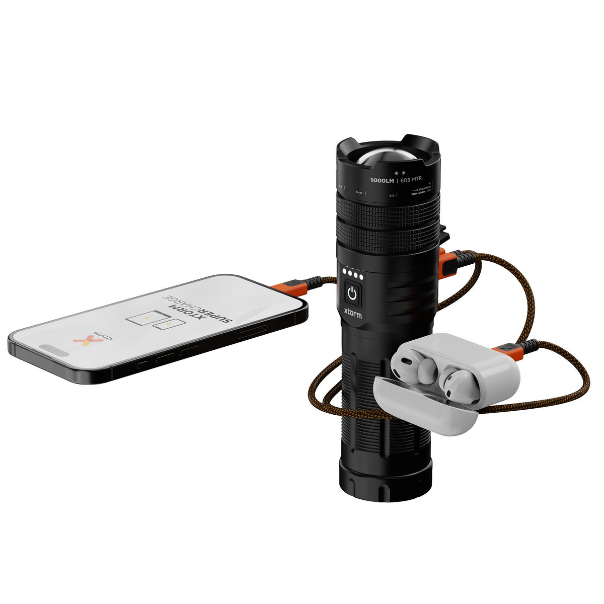 Xtorm Taschenlampe-Powerbank 10.500mah Schwarz