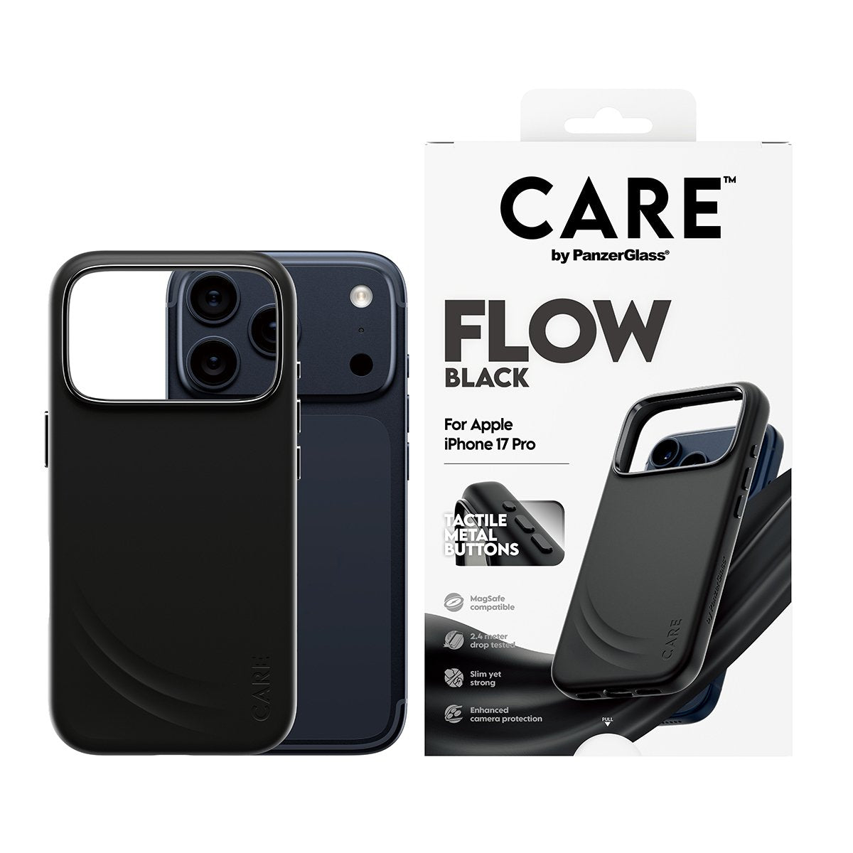 Panzerglass Care Feature Flow Case Negro W. Magsafe Iphone 17 Pro