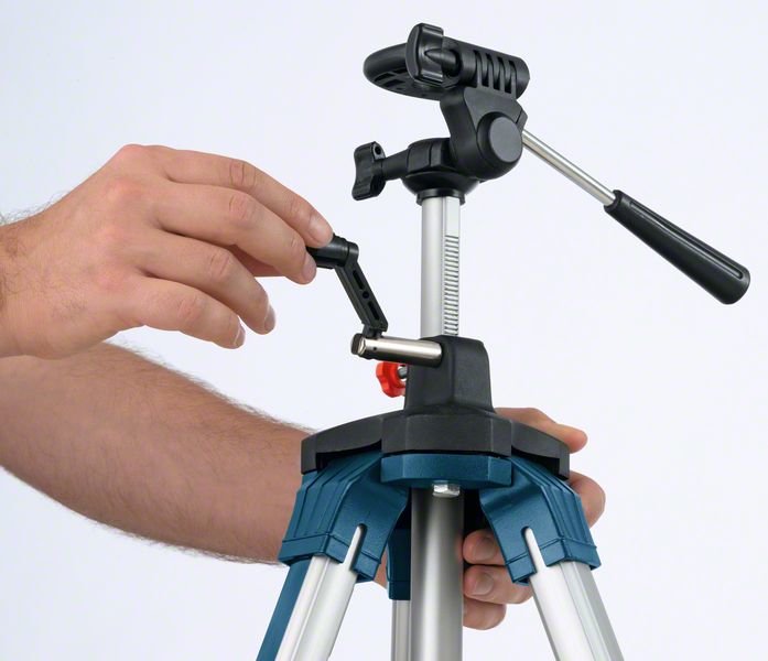 Trípode Bosch Professional Bt 250 Plateado/Azul, Rosca De 1/4", Para Láseres Puntuales, Lineales Y Rotativos 0601096a00