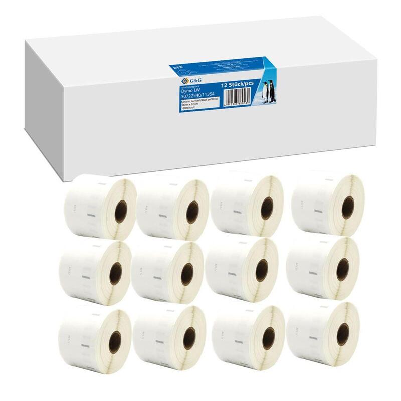 12x G&G Etiketten 32mm X 57mm Sw Komp. M. Dymo 11354/ S0722540