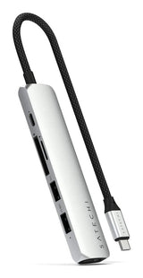 Satechi 6-W-1 Usb-C Slim Multiport Usb-C (Usb-C, 2x Usb-A, 4k Hdmi, Czytnik Kart Micro/Sd) (Srebrny)