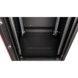 Roline 19-Zoll Netzwerkschrank Basic 22 He, 600x600 Bxt Glastr Schwarz