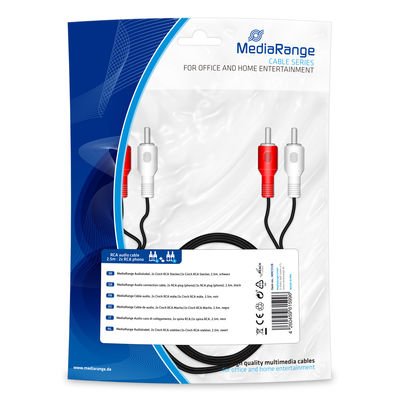 Mediarange Audiocable 2xcinch Rca Mecker 2.2m Negro