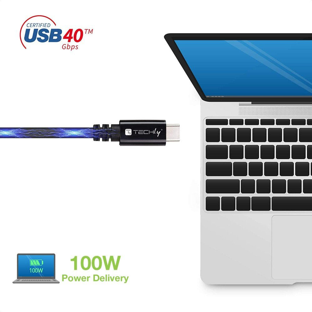 Techly Icoc Musb40-Cmcm08 Cable Usb 4.0 Usb-C A Usb-C Thunderbolt 4 Pd M/M 80cm