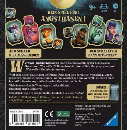 Ravensburger Hombres Lobo - Edición Especial, Juego De Cartas 24897