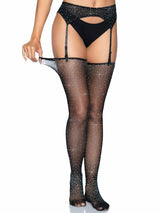 Leg Avenue - Medias Brillantes Con Liguero Talla Unica