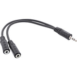 Cable De Audio Inline De 3,5 Mm Estéreo Macho A 2x 3,5 Mm Hembra De 0,2 M