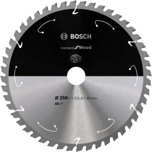 Hoja De Sierra Circular Bosch Professional Standard Para Madera, Ø 250 Mm, Orificio 48z 30 Mm, Para Tronzadoras A Batería 2608837728