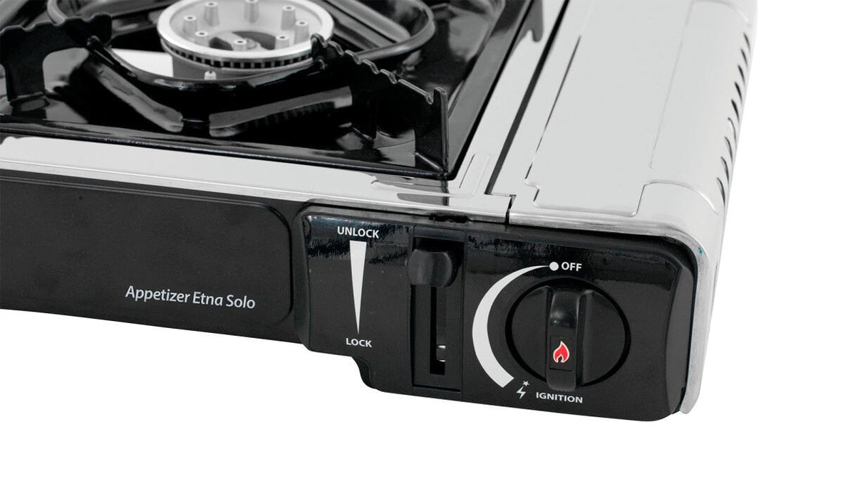 Outwell Appetizer Solo 1 Burner Compact Portable Gas Stove, Silver Grey