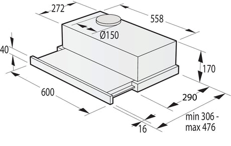 EAN 3838782388484 - Gorenje TH64E4BG Semintegrada (extraíble) Negro 450 m³/h imagen 7
