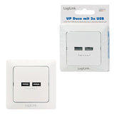 Logilink Pa0163 Toma De Pared Con 2x Puerto Usb Blanco