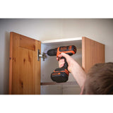 Taladro Atornillador Inalámbrico Black+Decker Bdcdd12, 10,8 Voltios (Negro/Naranja, Batería De Iones De Litio De 1,5 Ah)  Bdcdd12-Qw