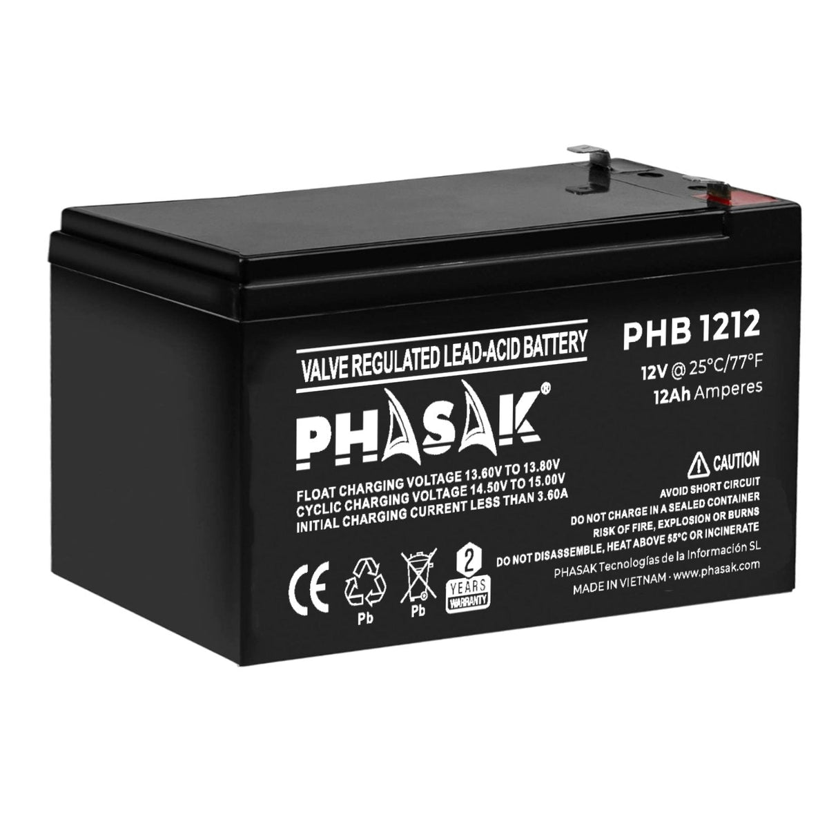 Batería Phasak Phb 1212 Compatible Con Sai Ups Phasak Según Especificaciones