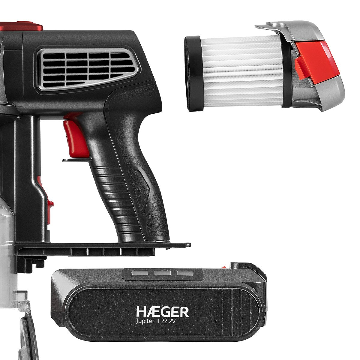 Aspiradora Haeger Jupiter Ii De Mano Negro Sin Bolsa