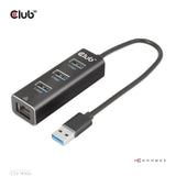 Club3d Usb 3.2 Gen1 Tipo-A, Hub De 3 Puertos Con Gigabit Ethernet