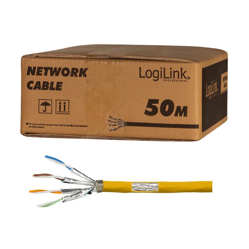 Bobina Cat 7a S-Ftp   50m Instalacion Amarillo Awg23 B2ca