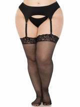 Leg Avenue - Medias Con Costura Y Encaje En La Parte Superior Plus