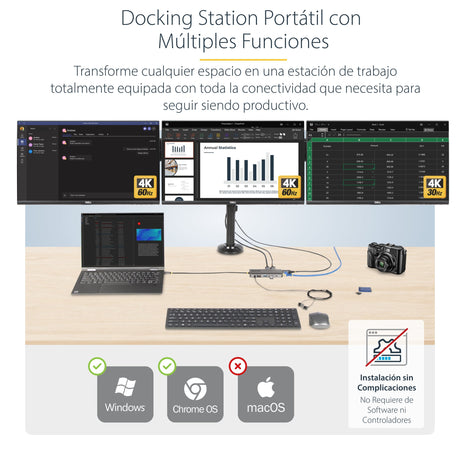 EAN 65030899499 - StarTech.com 154B-USBC-MULTIPORT base para portátil y replicador de puertos Alámbrico USB 3.2 Gen 1 (3.1 Ge imagen 6