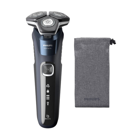 EAN 8720689008440 - Philips SHAVER Series 5000 S5885/10 afeitadora Máquina de afeitar de rotación Recortadora Negro, Azul imagen 1