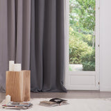 Cortina Opaca Con Ollaos Color Gris Oscuro 260x140cm