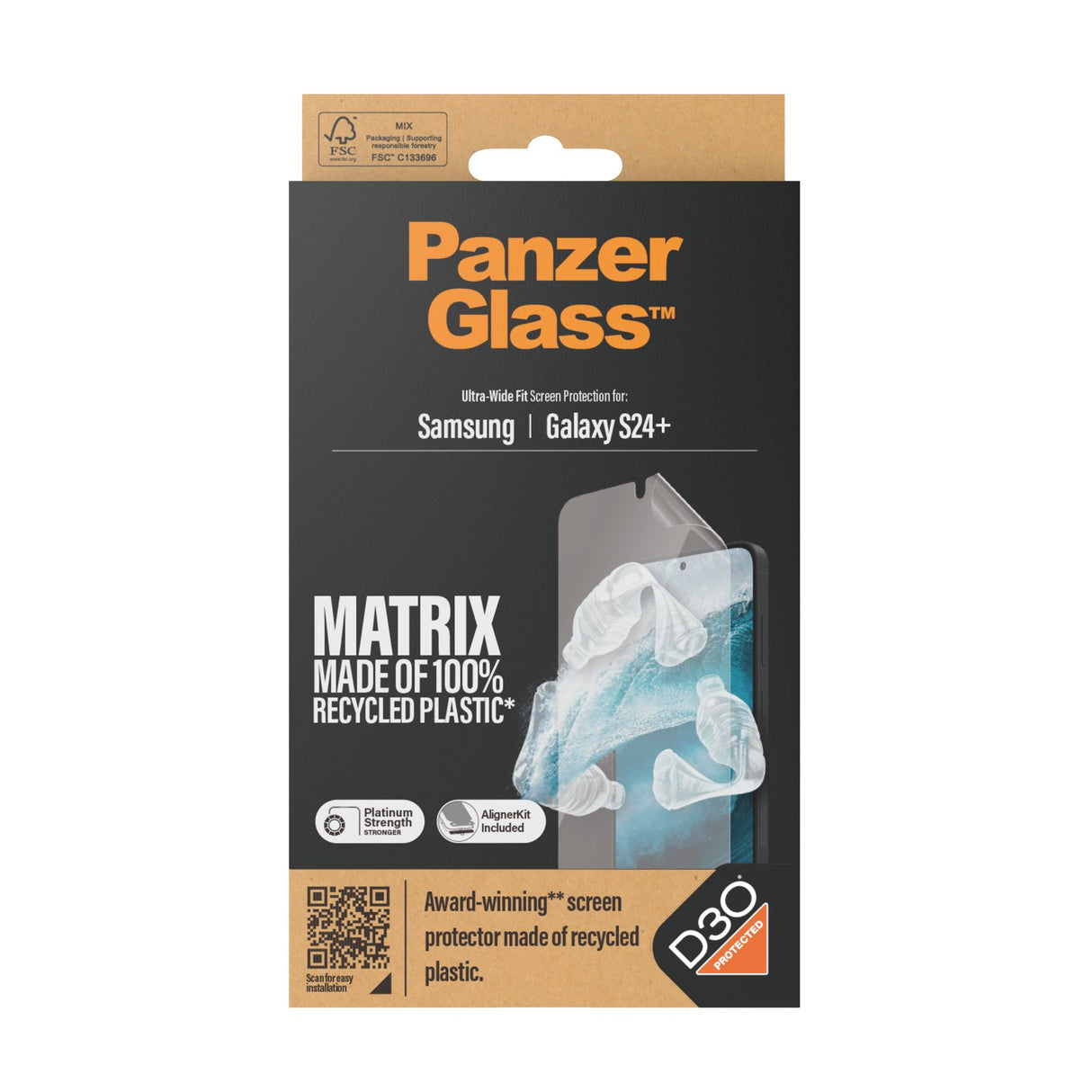 EAN 5711724073540 - PanzerGlass ® ECO MATRIX Screen Protector with D3O® Samsung Galaxy S24+ | Ultra-Wide Fit w. AlignerKit Pr imagen 3
