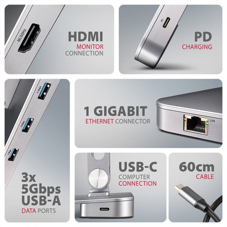 EAN 8595247908001 - Axagon Nicht kategorisiert Alámbrico USB 3.2 Gen 1 (3.1 Gen 1) Type-C Plata imagen 6