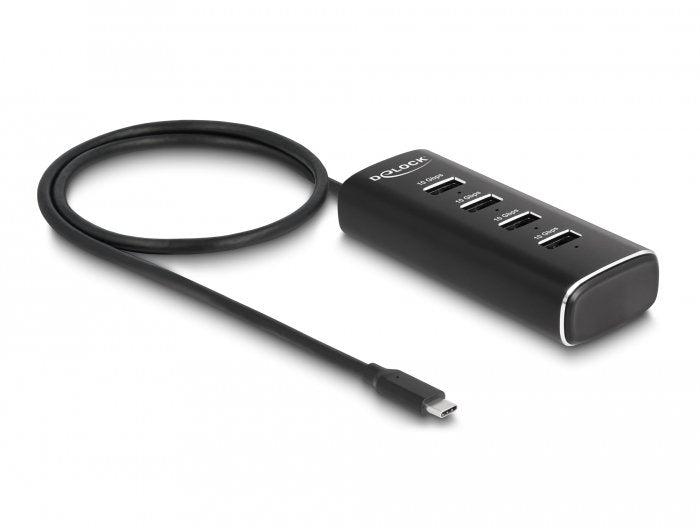 Delock 64233 Usb 10 Gbps De 4 Puertos Con Conector Usb Type-C Cable De 60 Cm E Interruptor Para Cada Puerto