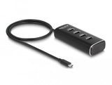Delock 64233 Usb 10 Gbps De 4 Puertos Con Conector Usb Type-C Cable De 60 Cm E Interruptor Para Cada Puerto