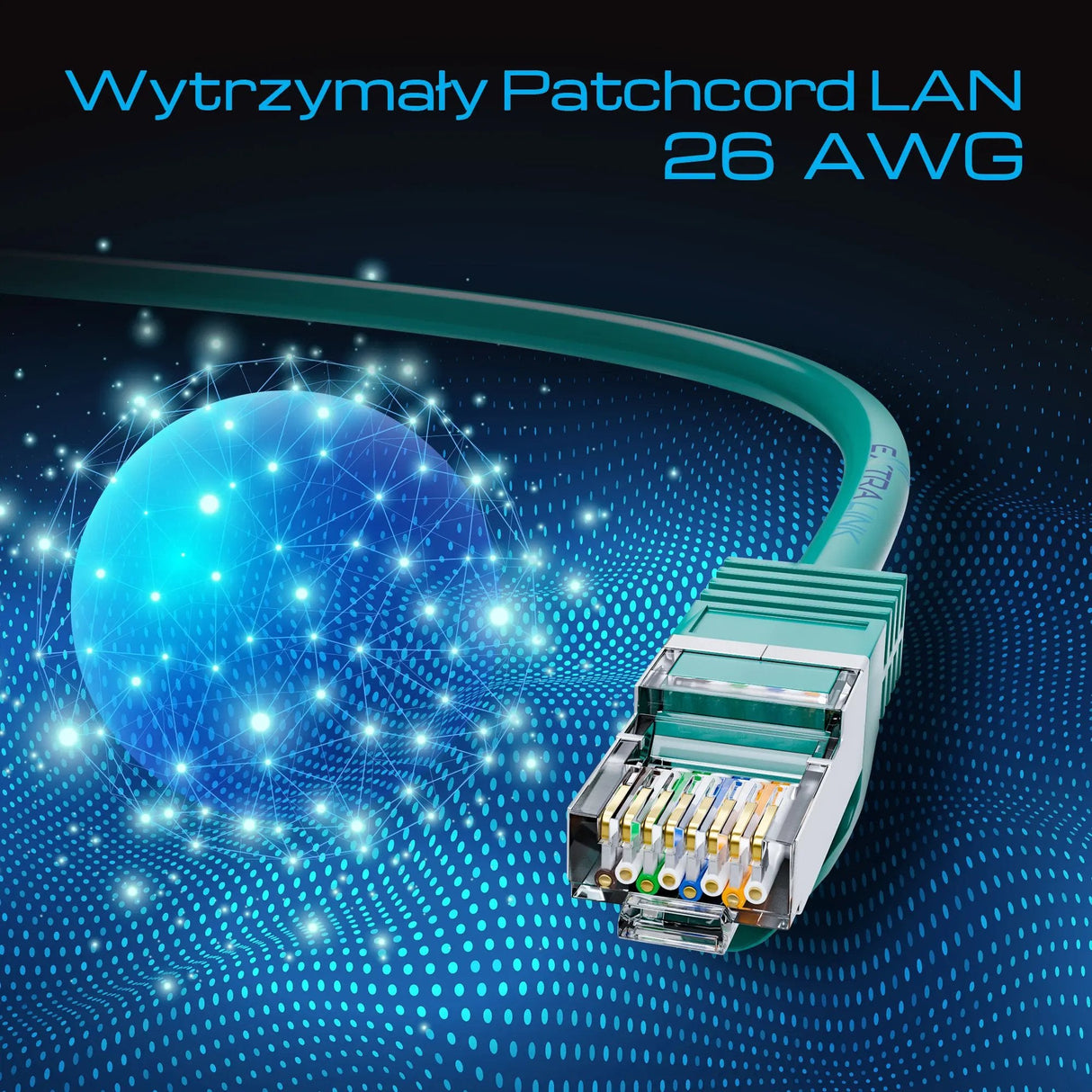 Extralink Lan Patchcord Cat.7 S/Ftp 2m 10g Shielded Foiled Twisted Pair Bare Copper Green