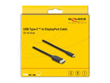 Delock Usb Type-C Zu Displayport Cable (Dp Alt Mode) 8k 60 Hz Mit Hdr Funktion 2 M Schwarz