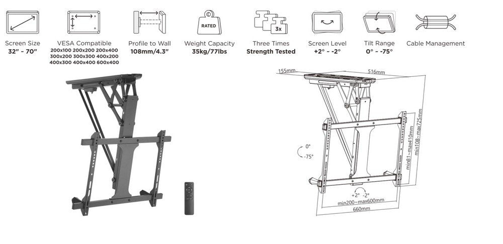 EAN 4015867227152 - Equip 650329 soporte para TV 177,8 cm (70") Negro imagen 10