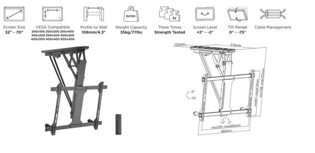 EAN 4015867227152 - Equip 650329 soporte para TV 177,8 cm (70") Negro imagen 10