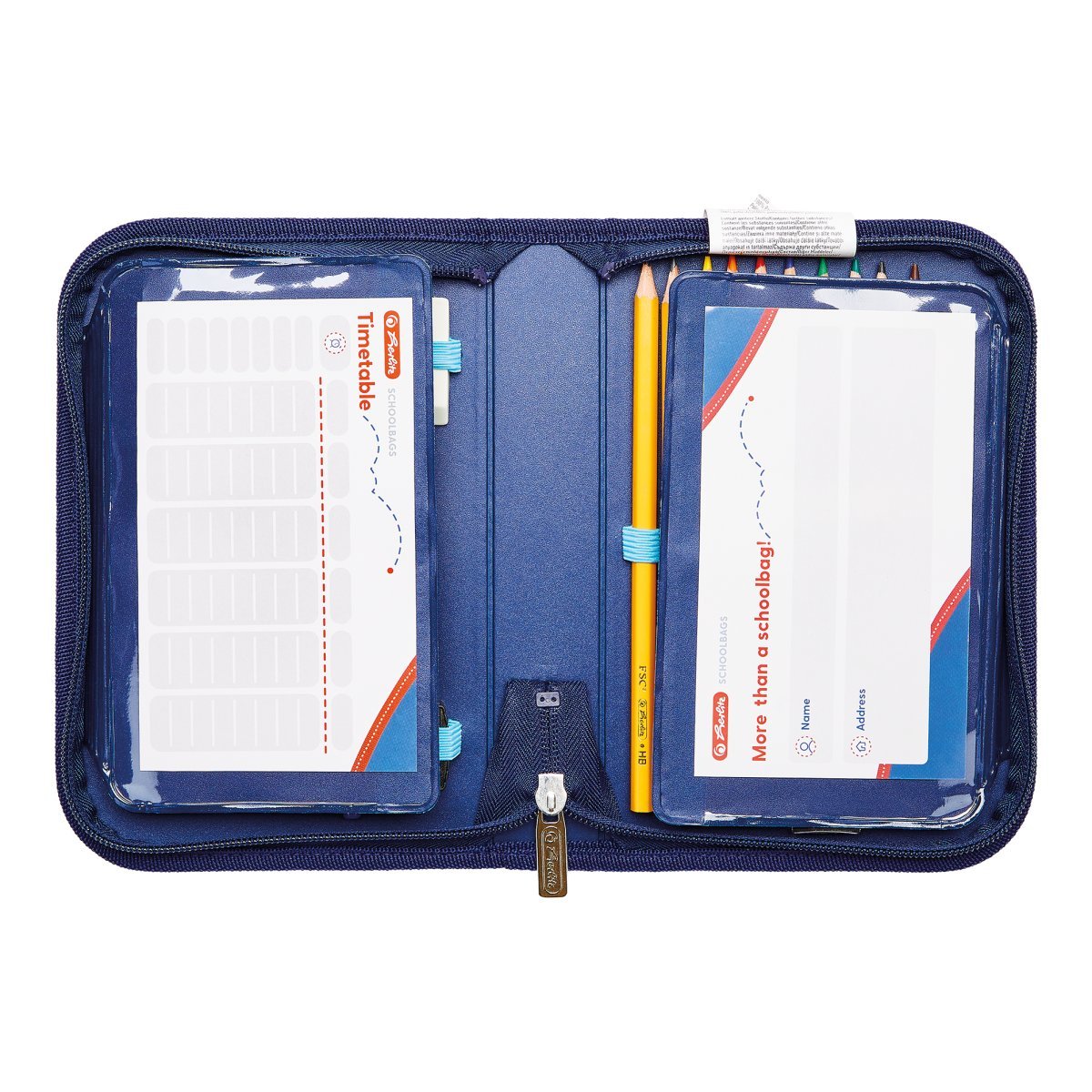 Herlitz 50038268 Caja De Lápices Estuche Suave Poliéster Azul