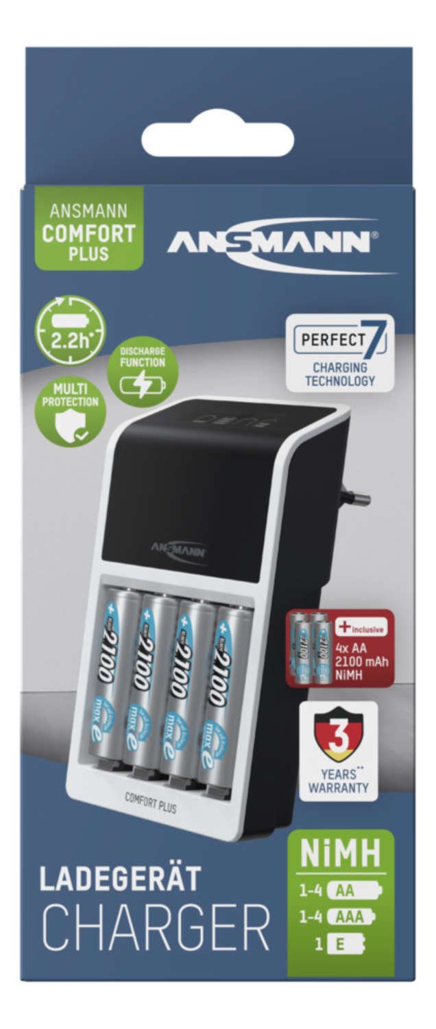 Ansmann 1001-0094-01 Cargador Rápido Comfort Plus Para Baterías Recargables Nimh