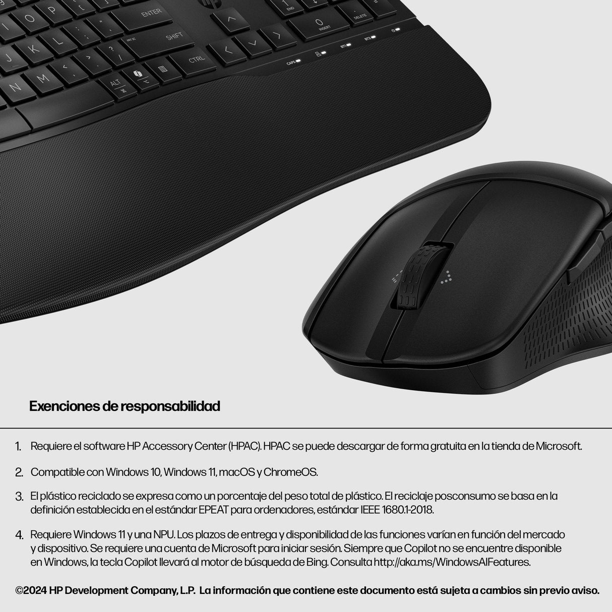 EAN 198122954667 - HP 685 Comfort Dual-Mode Keyboard and Mouse Combo teclado Ratón incluido Oficina RF Wireless + Bluetooth N imagen 5