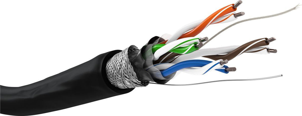 Goobay 57296 Cable De Red 100 M Cat5e Sf/Utp (S-Ftp) Negro
