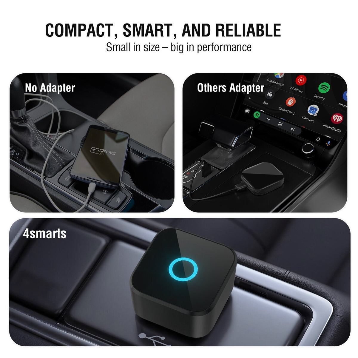 4smarts Wireless Carplay / Android Auto Adapter, Negro