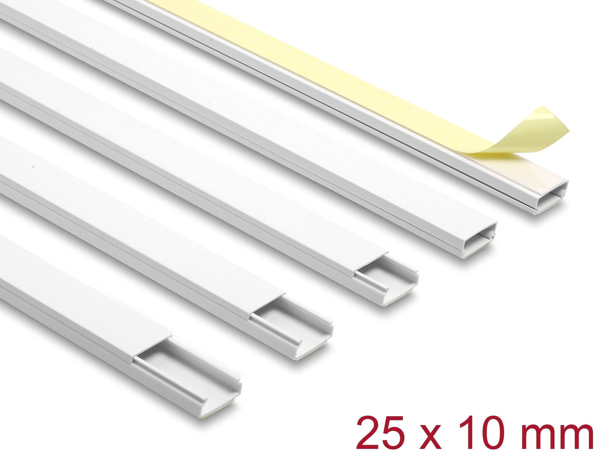 Delock Canaleta Para Cables Autoadhesivo Con Schiebedeckel 25 X 10 Mm - Longitud 1 M Pack De 5 Blanco