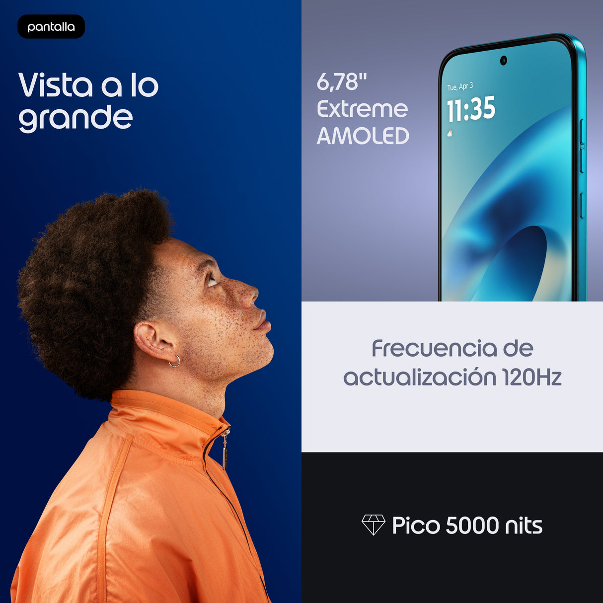 Motorola Moto G87 5g Smartphone Sim Doble Ram 12 Gb / Memoria Interna 256 Gb Microsd Slot Pantalla Oled 6.78" 2772 X 1272 Píxeles (120 Hz) 3 X Cámaras Traseras 200 Mp 8 Mp Front Camera 32 Mp Pantone Blue Atoll