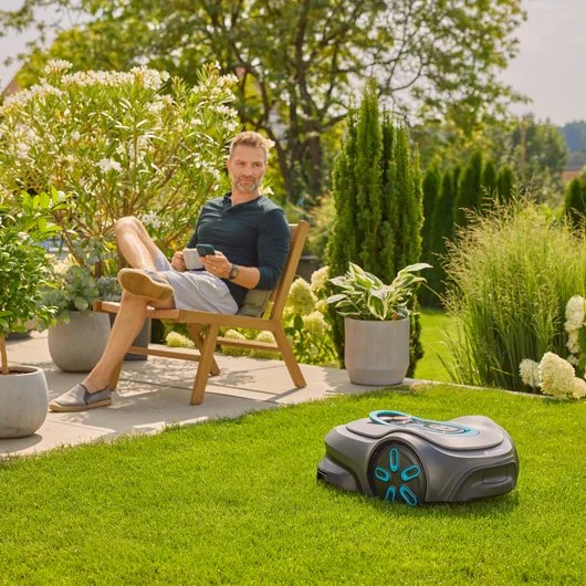 Robot Cortacésped Gardena Smart Sileno Max 800m² Gris/Turquesa, Batería Li-Ion, Tecnología Lona 19901-20