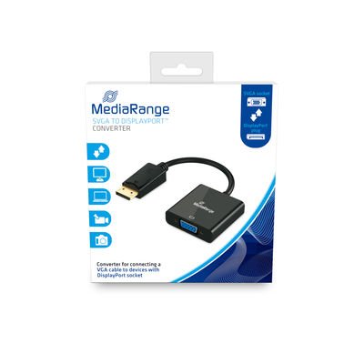 Mediarange Mrcs173 Adaptador De Cable De Vídeo 0,15 M Vga (D-Sub) Displayport Negro