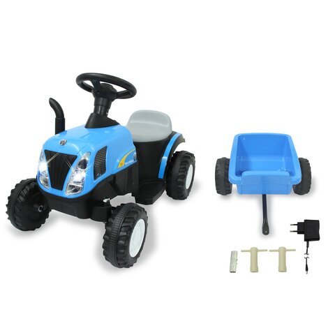 Jamara Ride-On Traktor New Holland Con Anhänger 6v Azul