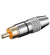 Conector Rca Macho Negr, Metal Contactos Chapados Oro