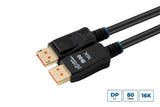 Cable 16k Displayport 2.1 80gbps  0.5m, Black
