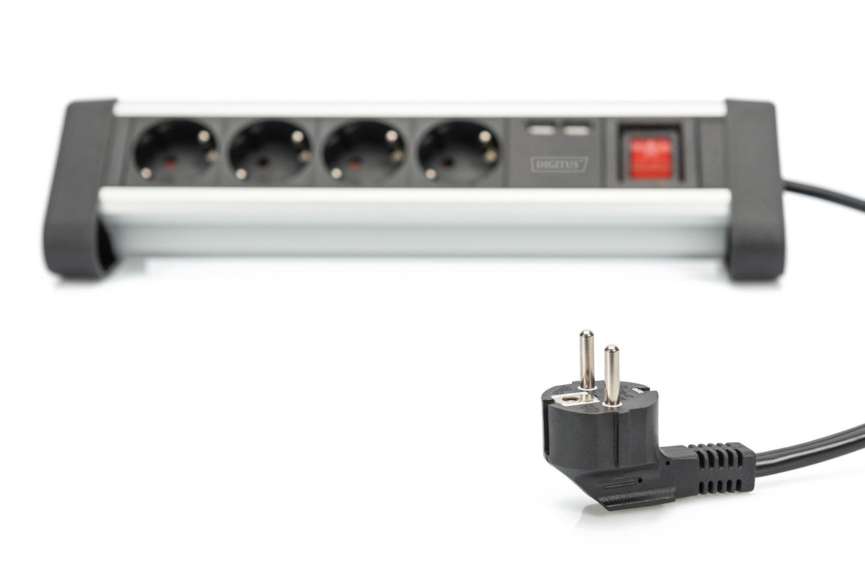 EAN 4016032443216 - Digitus DA-70614 base múltiple 1,5 m 4 salidas AC Interior Negro, Plata imagen 2