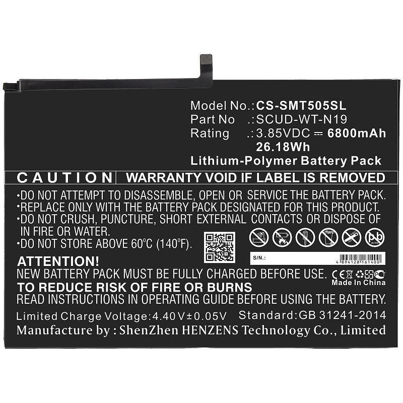 Battery 26.18wh Li-Pol 3.85v  6800mah Black For Samsung