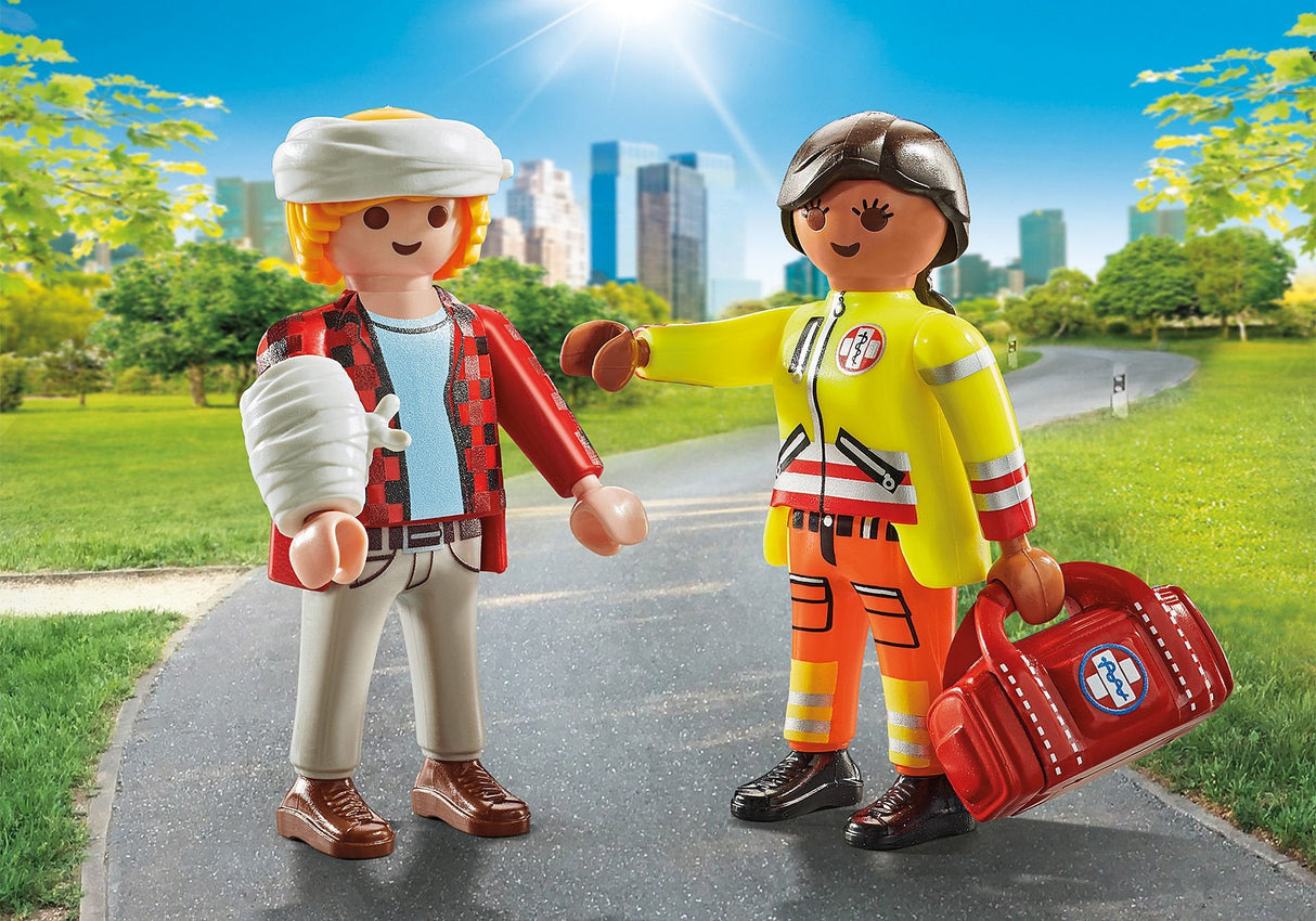 Playmobil 71506 Duopack Paramédico Con Paciente