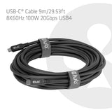 Club3d Cable Usb 4 Tipo C Pd 100w / 8k / 20gbps 9m M/M Retail