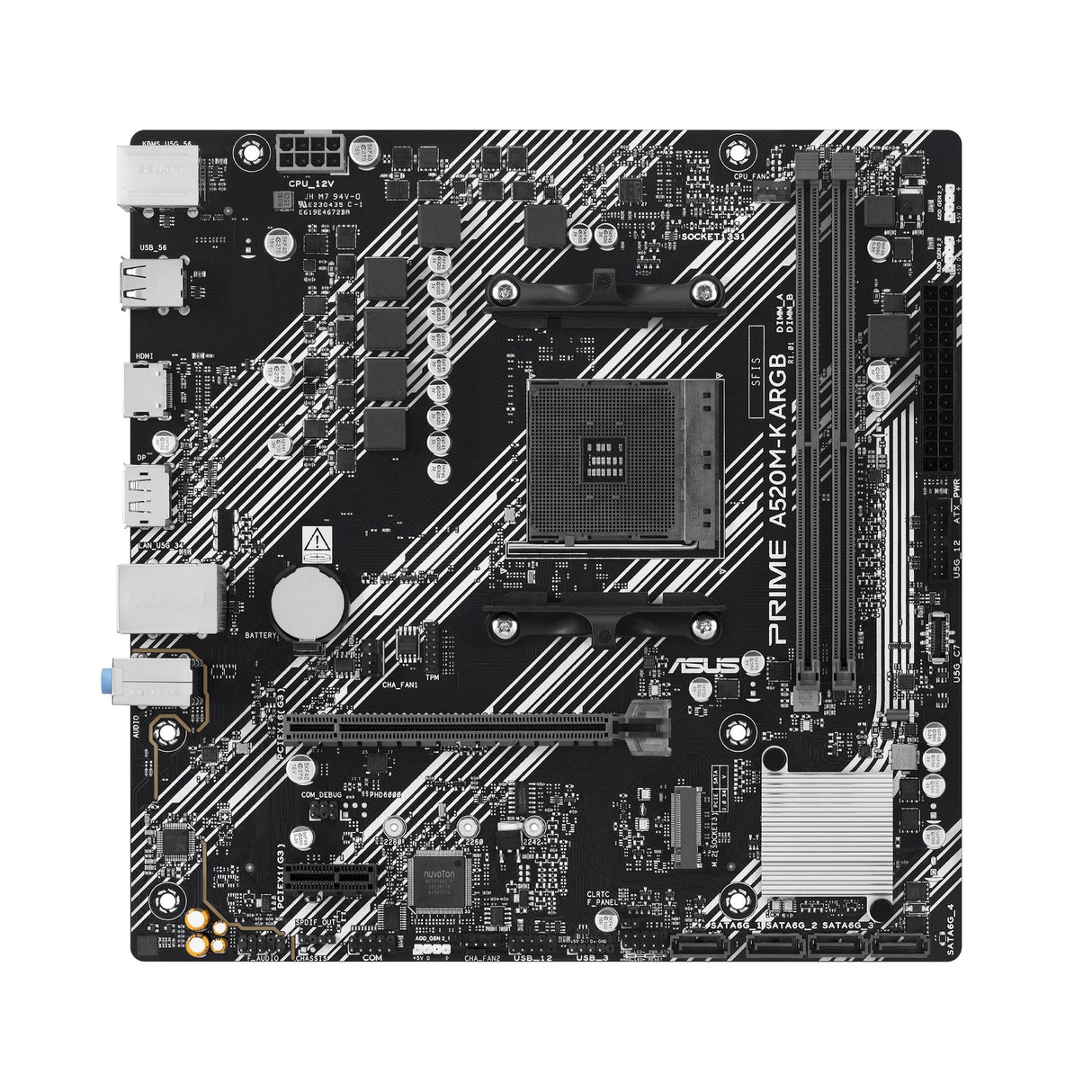 Placa Base Asus Prime A520m-K Argb Amd,Am4,Ddr4,Matx