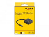 Delock 64191 Hub De Interfaz Usb 3.2 Gen 2 (3.1 Gen 2) Type-C 10000 Mbit/S Negro